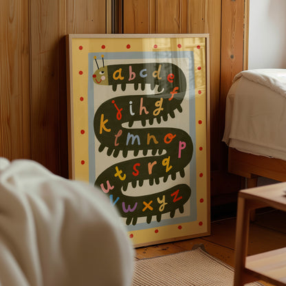 Alphabet Caterpillar | ABC Print | UNFRAMED