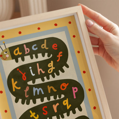 Alphabet Caterpillar | ABC Print | UNFRAMED