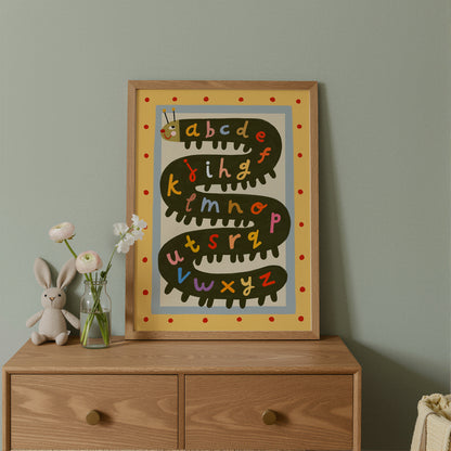 Alphabet Caterpillar | ABC Print | UNFRAMED