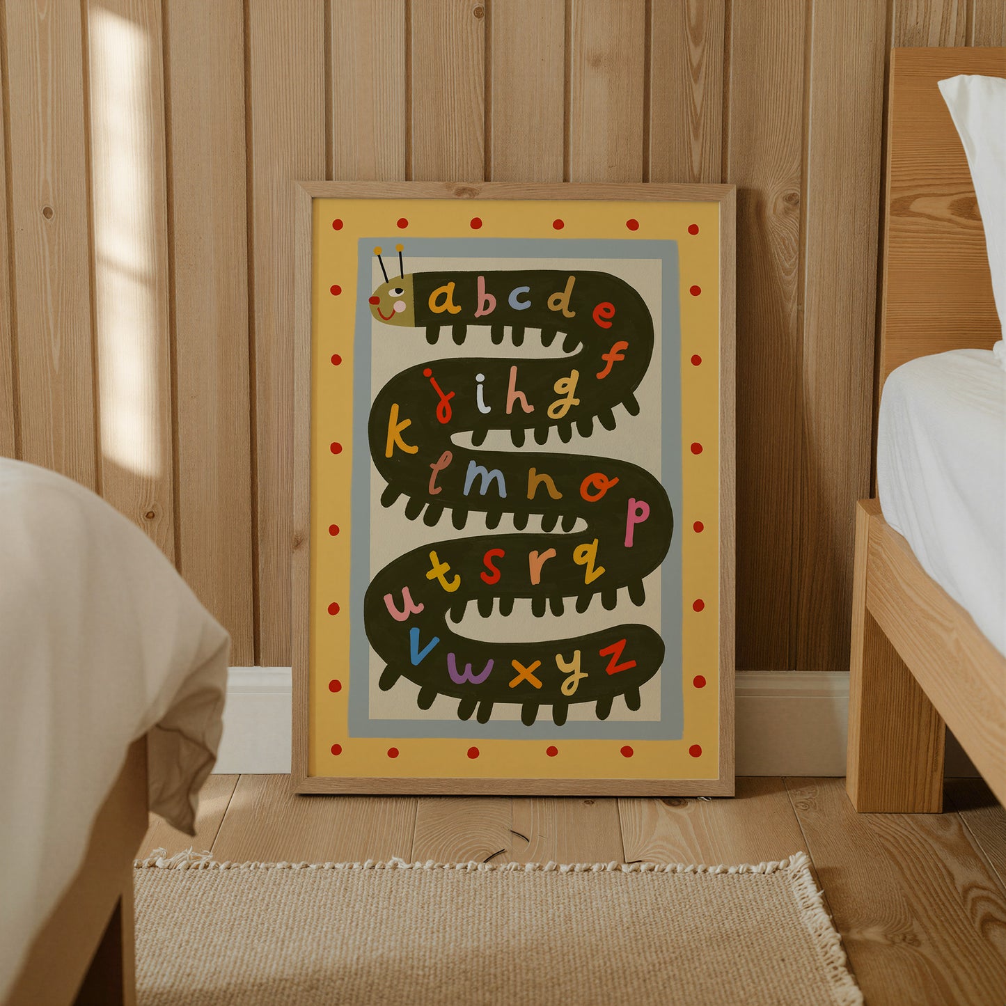 Alphabet Caterpillar | ABC Print | UNFRAMED