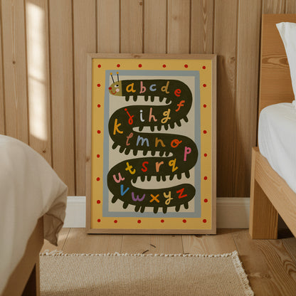 Alphabet Caterpillar | ABC Print | UNFRAMED