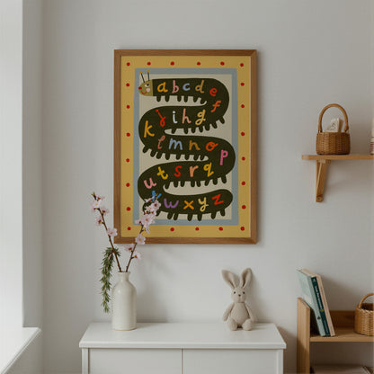 Alphabet Caterpillar | ABC Print | UNFRAMED