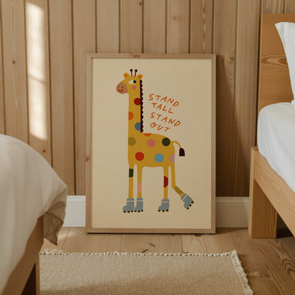Stand Tall Stand Out | Giraffe Affirmation Print | UNFRAMED
