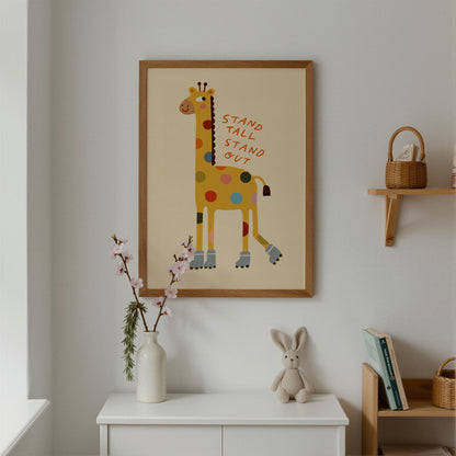 Stand Tall Stand Out | Giraffe Affirmation Print | UNFRAMED