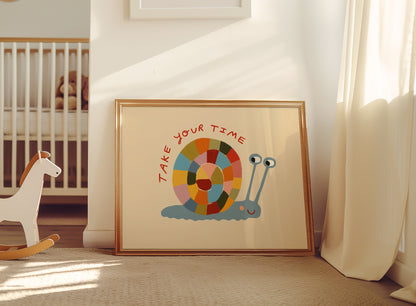 Take Your Time | Snail Affirmation Print | UNFRAMED