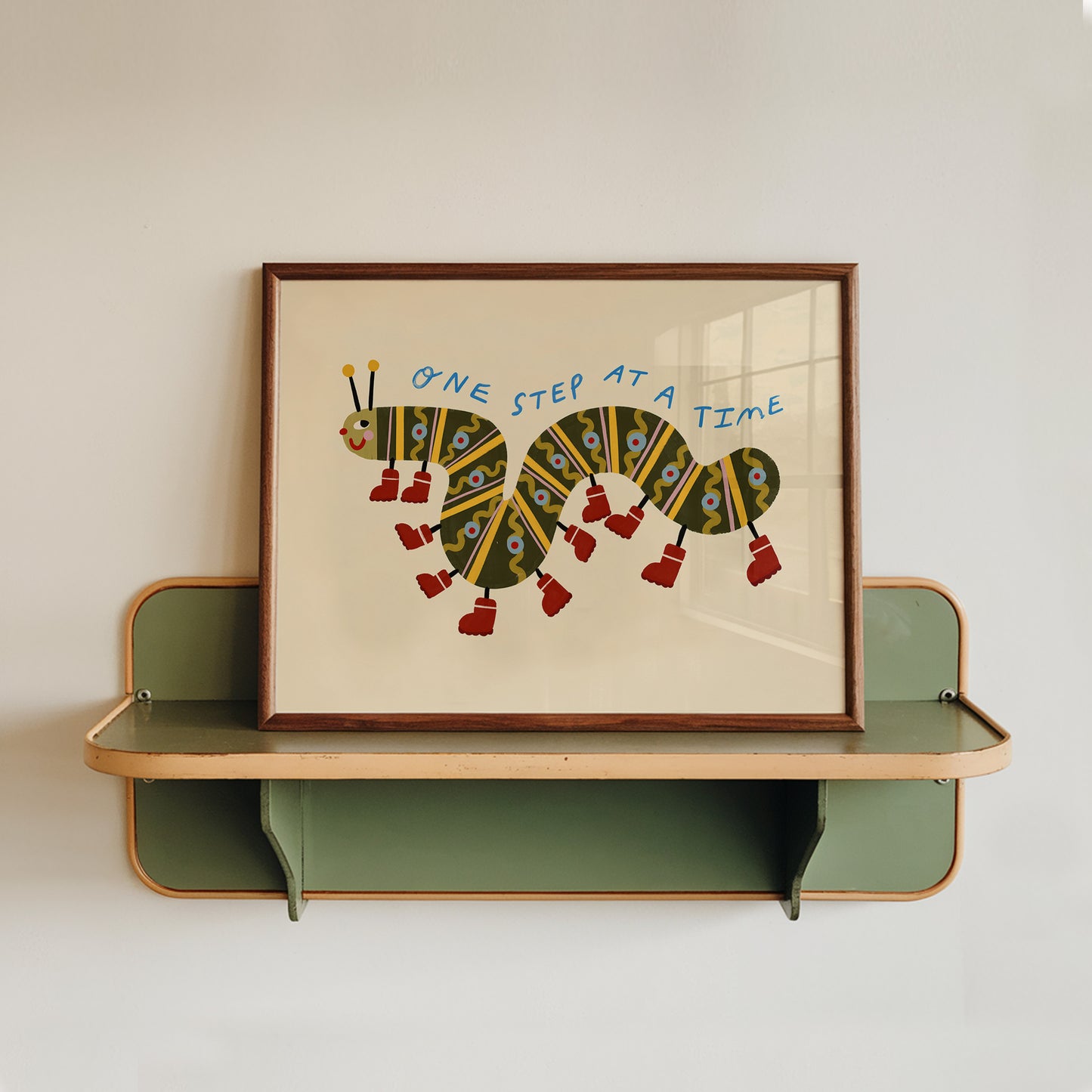 One Step At A Time | Caterpillar Affirmation Print | UNFRAMED
