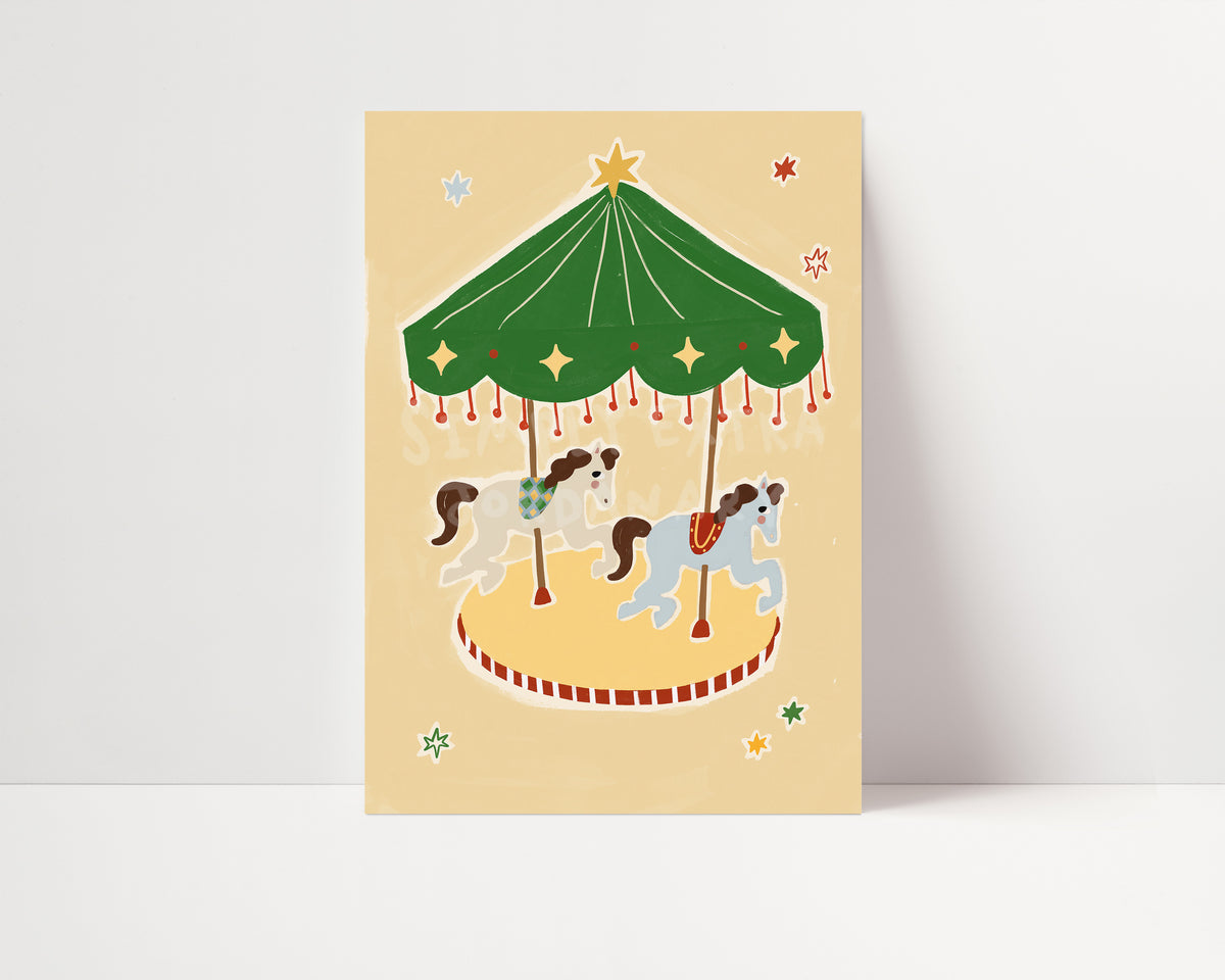 Circus Carousel | Whimsical Print | UNFRAMED