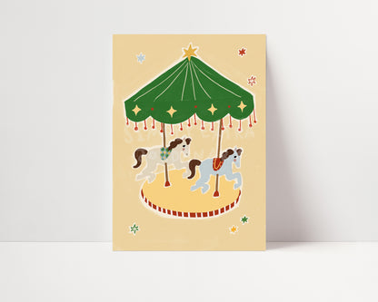 Circus Carousel | Whimsical Print | UNFRAMED