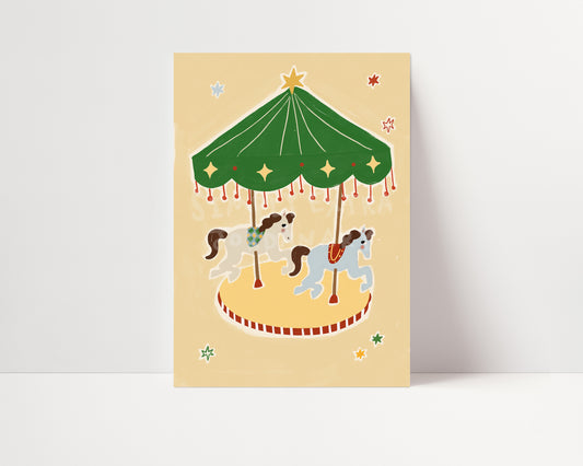 Circus Carousel | Whimsical Print | UNFRAMED