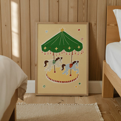 Circus Carousel | Whimsical Print | UNFRAMED