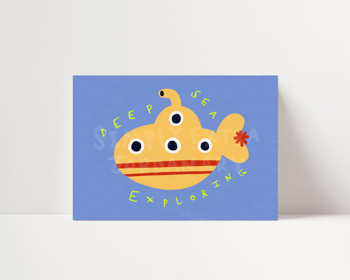 Deep Sea Exploring | Submarine Print | UNFRAMED