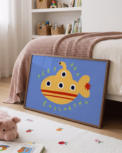 Deep Sea Exploring | Submarine Print | UNFRAMED