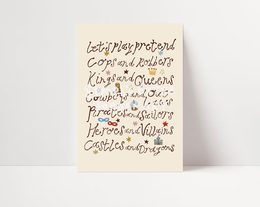 Let's Play Pretend | Playroom Print | UNFRAMED