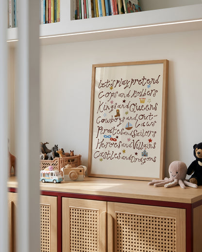 Let's Play Pretend | Playroom Print | UNFRAMED