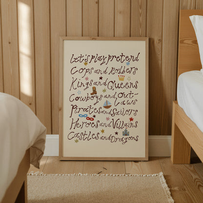 Let's Play Pretend | Playroom Print | UNFRAMED