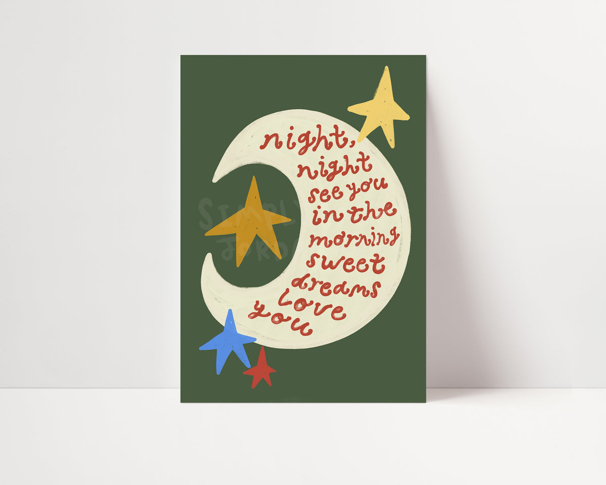 Night Night | Moon Print | UNFRAMED