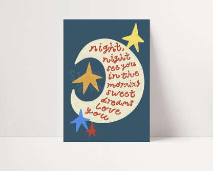 Night Night | Moon Print | UNFRAMED