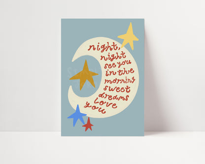 Night Night | Moon Print | UNFRAMED