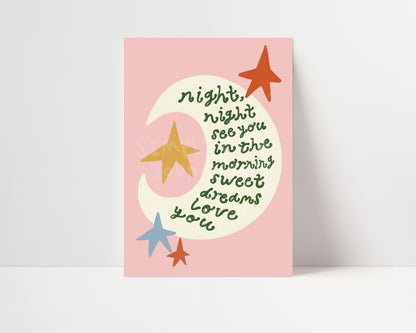 Night Night | Moon Print | UNFRAMED