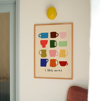 I Like Mugs | Coffee Print | UNFRAMED