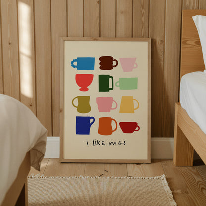I Like Mugs | Coffee Print | UNFRAMED