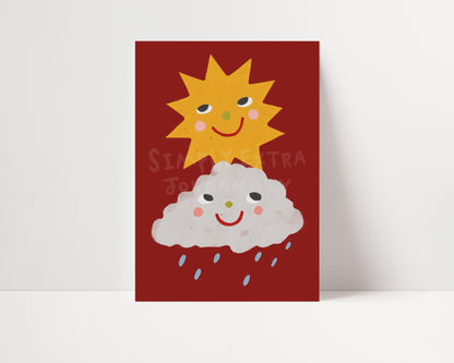 Rain And Sun | Nursery Print | UNFRAMED