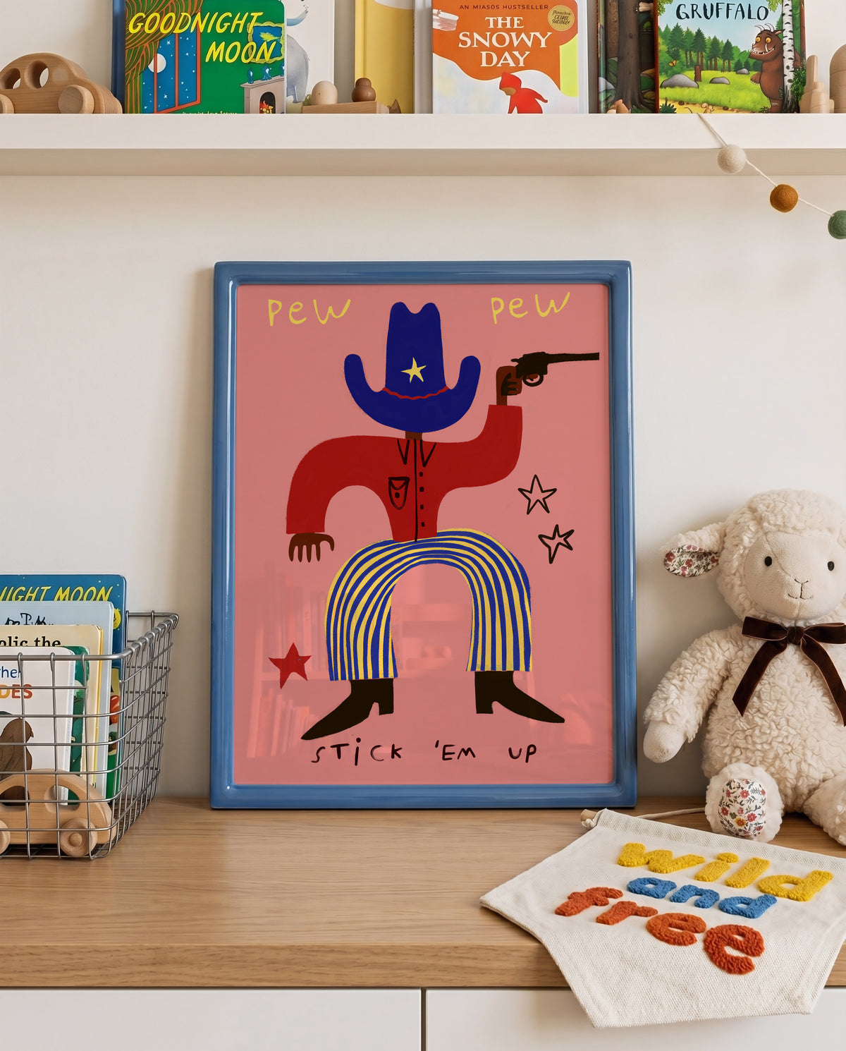 Pew Pew | Cowboy Print | UNFRAMED