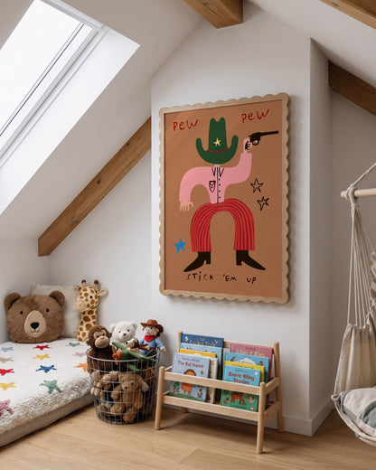 Pew Pew | Cowboy Print | UNFRAMED