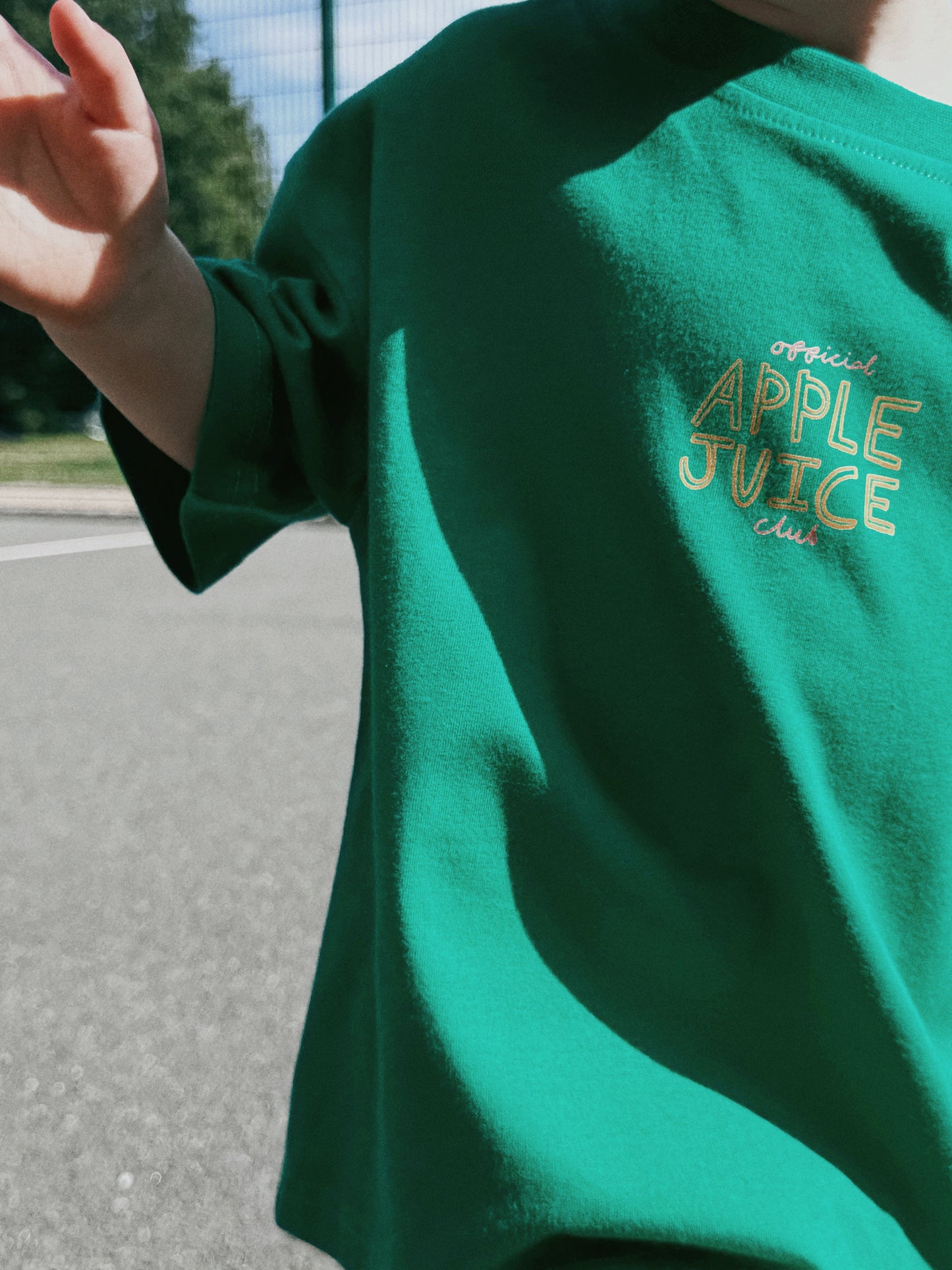 Green Oversized Children's Graphic T-shirt | Apple Juice