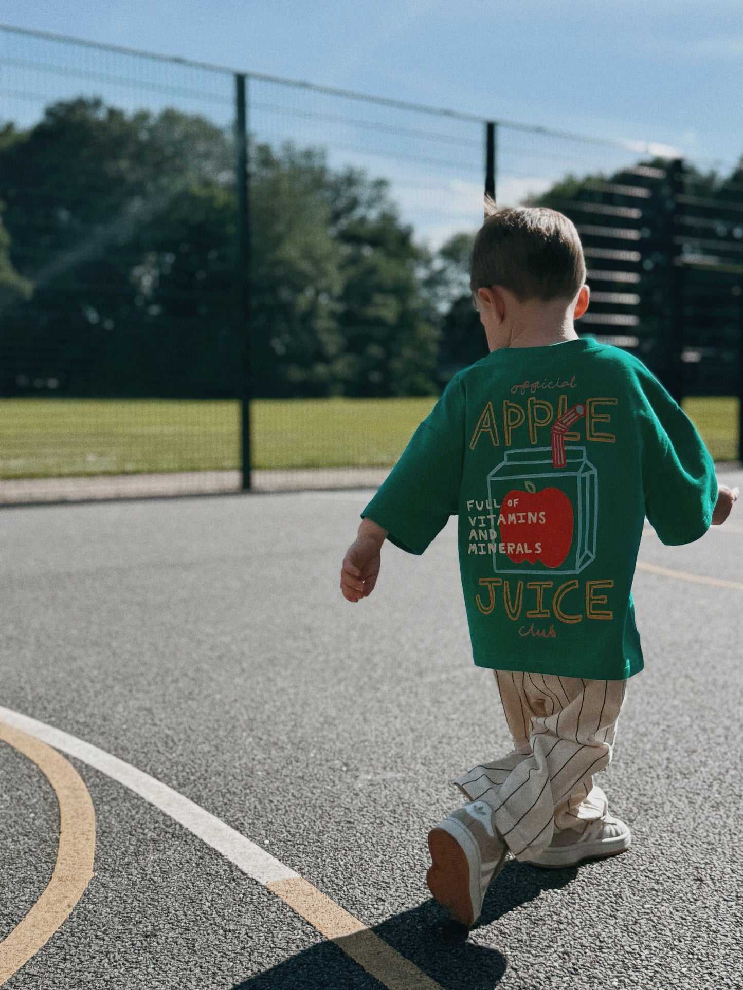 Green Oversized Children's Graphic T-shirt | Apple Juice