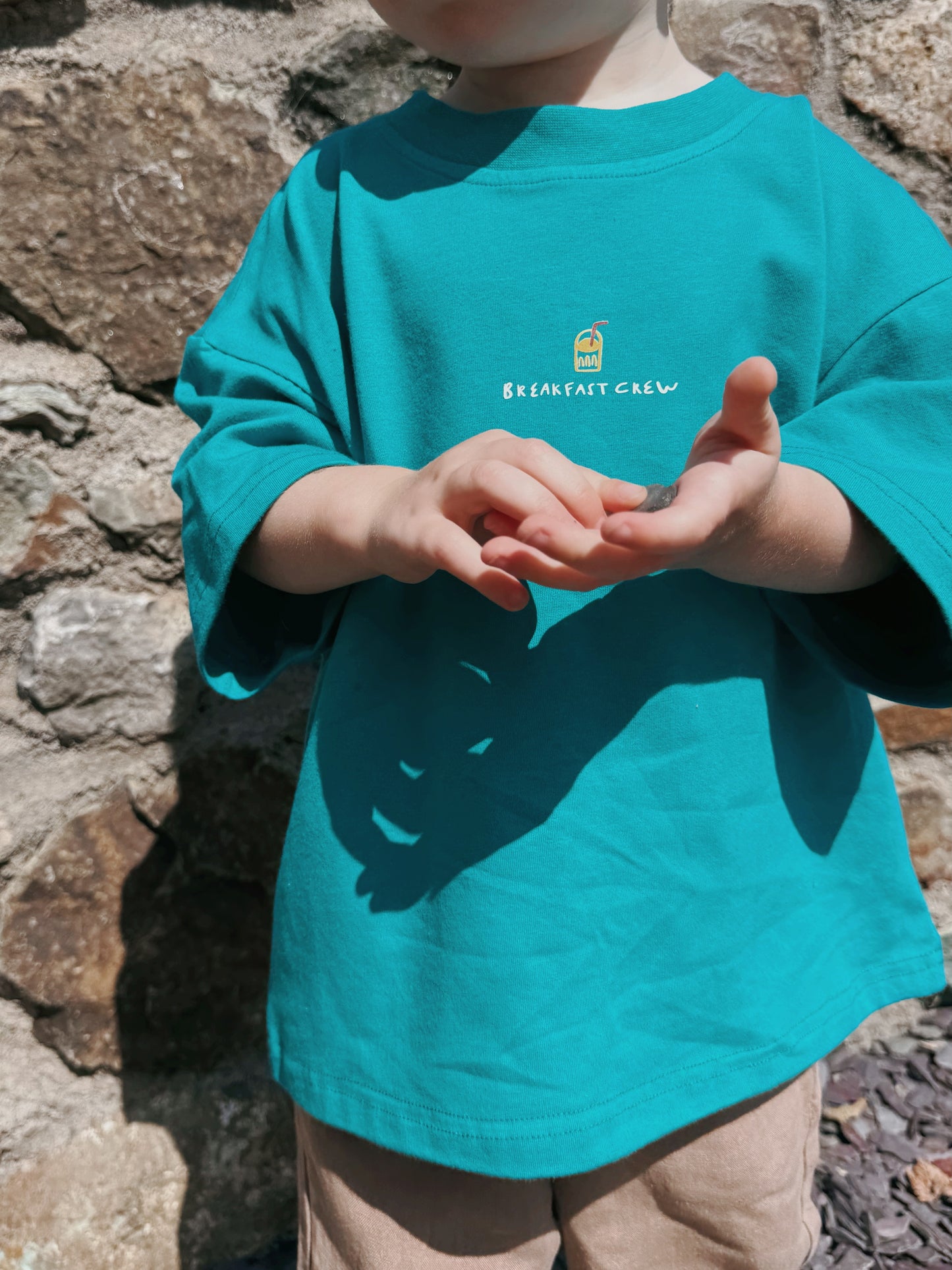 Blue Oversized Children's Graphic T-shirt | Breakfast Crew