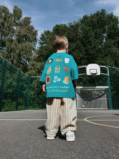 Blue Oversized Children's Graphic T-shirt | Breakfast Crew