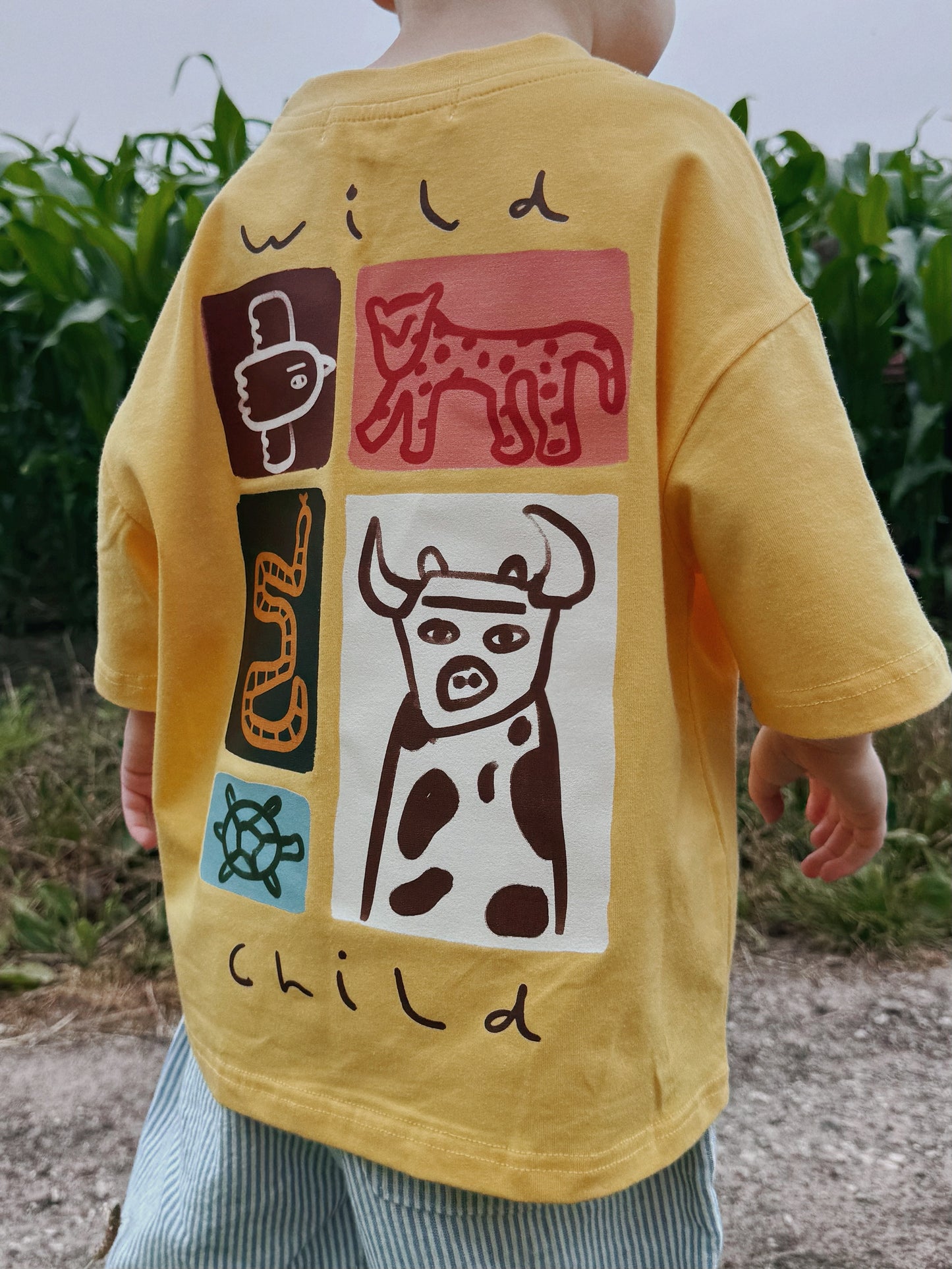 Yellow Oversized Children's Graphic T-shirt | Wild Child