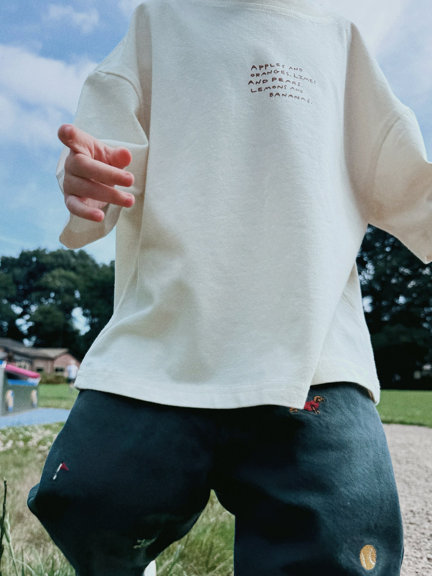 Ivory Oversized Children's Graphic T-shirt | Fruit Lover