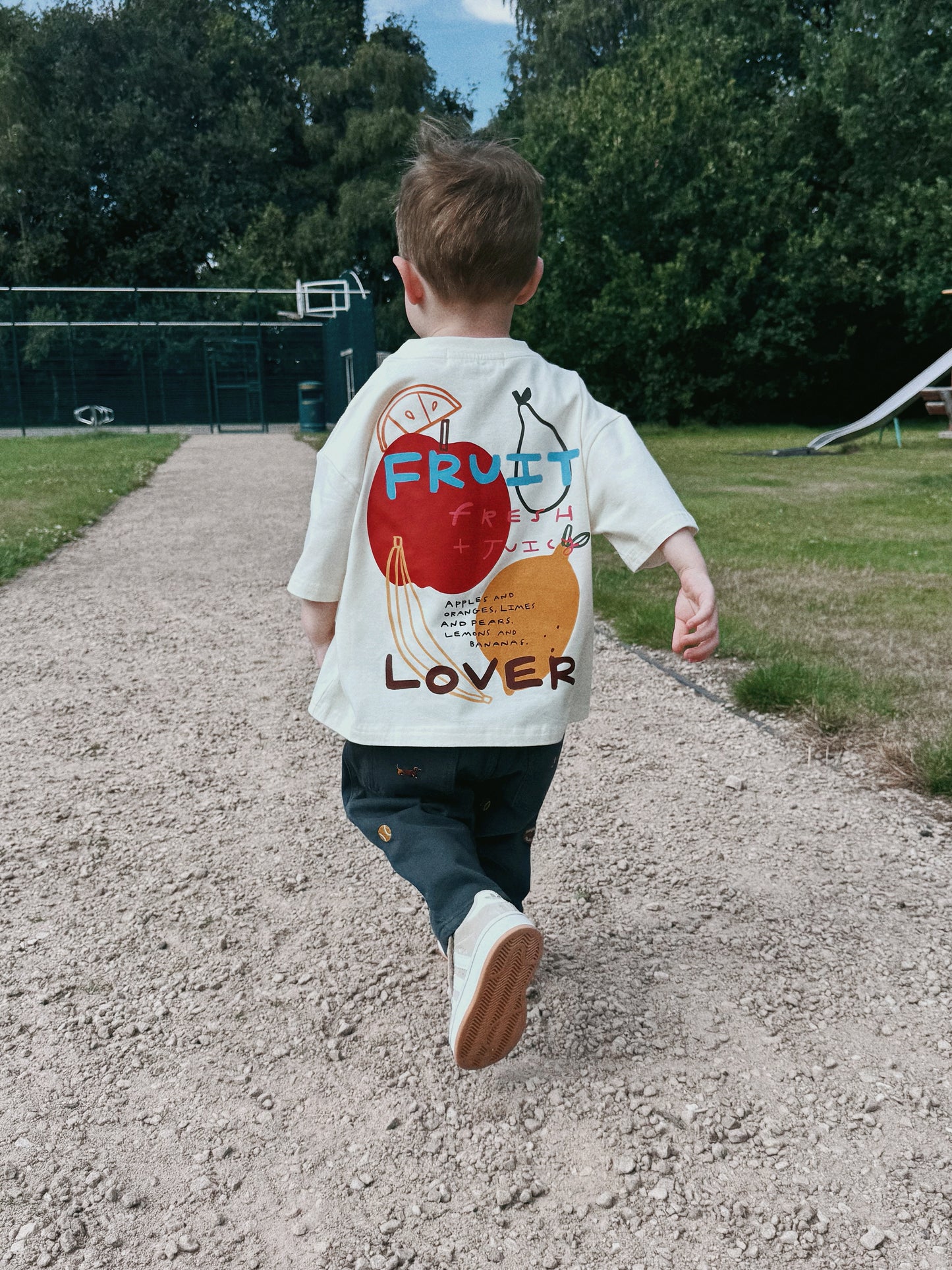Ivory Oversized Children's Graphic T-shirt | Fruit Lover