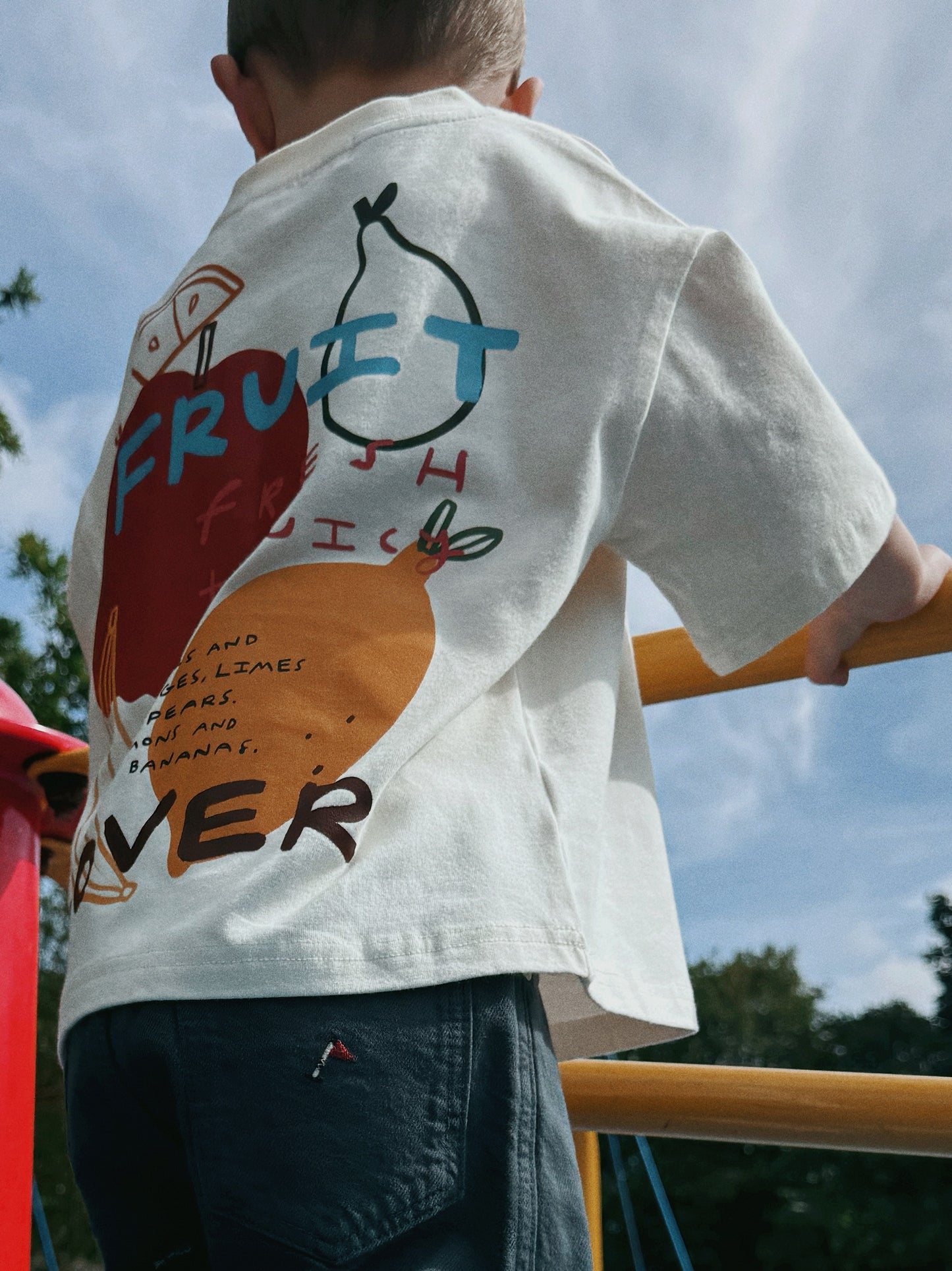 Ivory Oversized Children's Graphic T-shirt | Fruit Lover