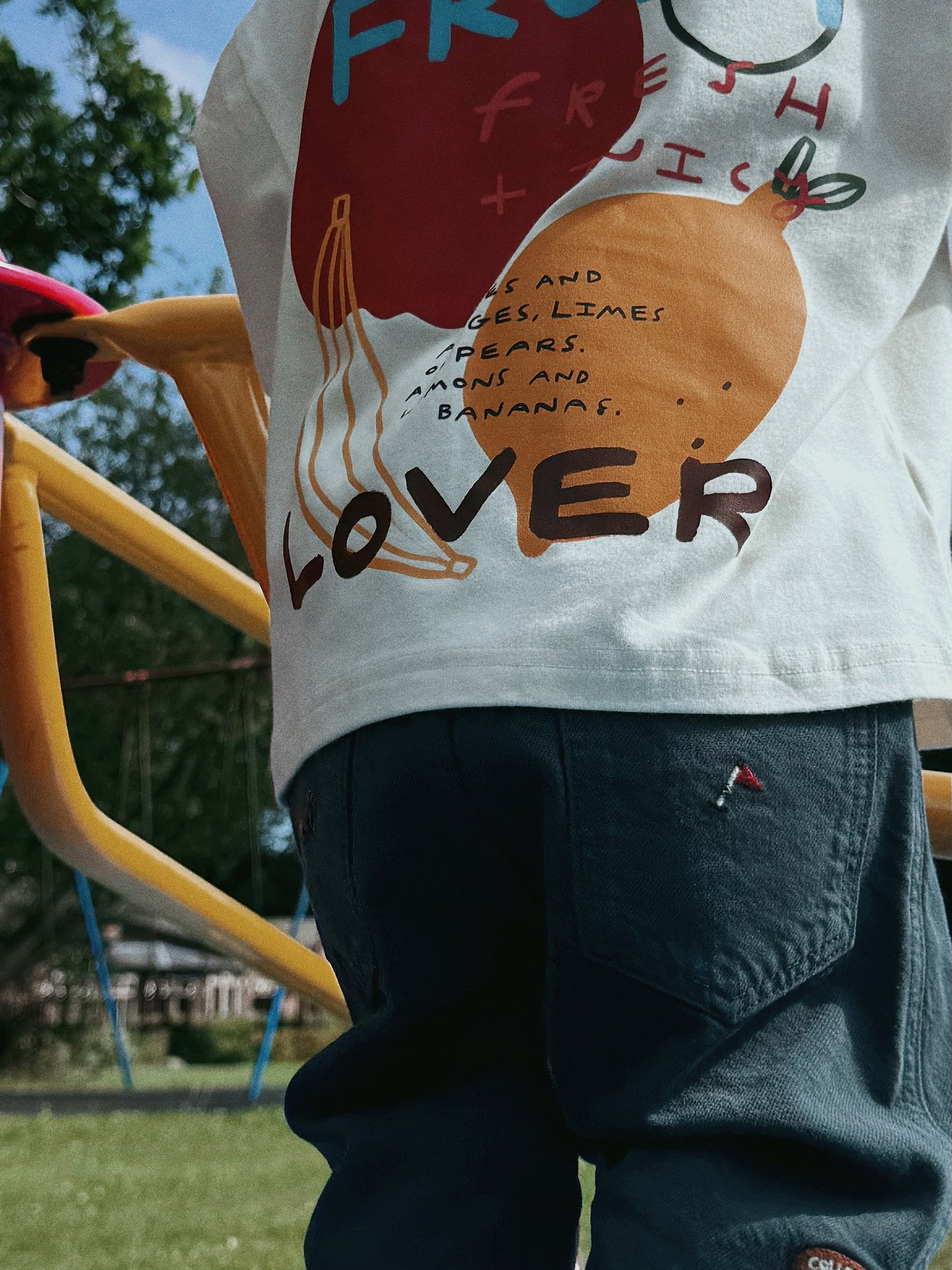 Ivory Oversized Children's Graphic T-shirt | Fruit Lover
