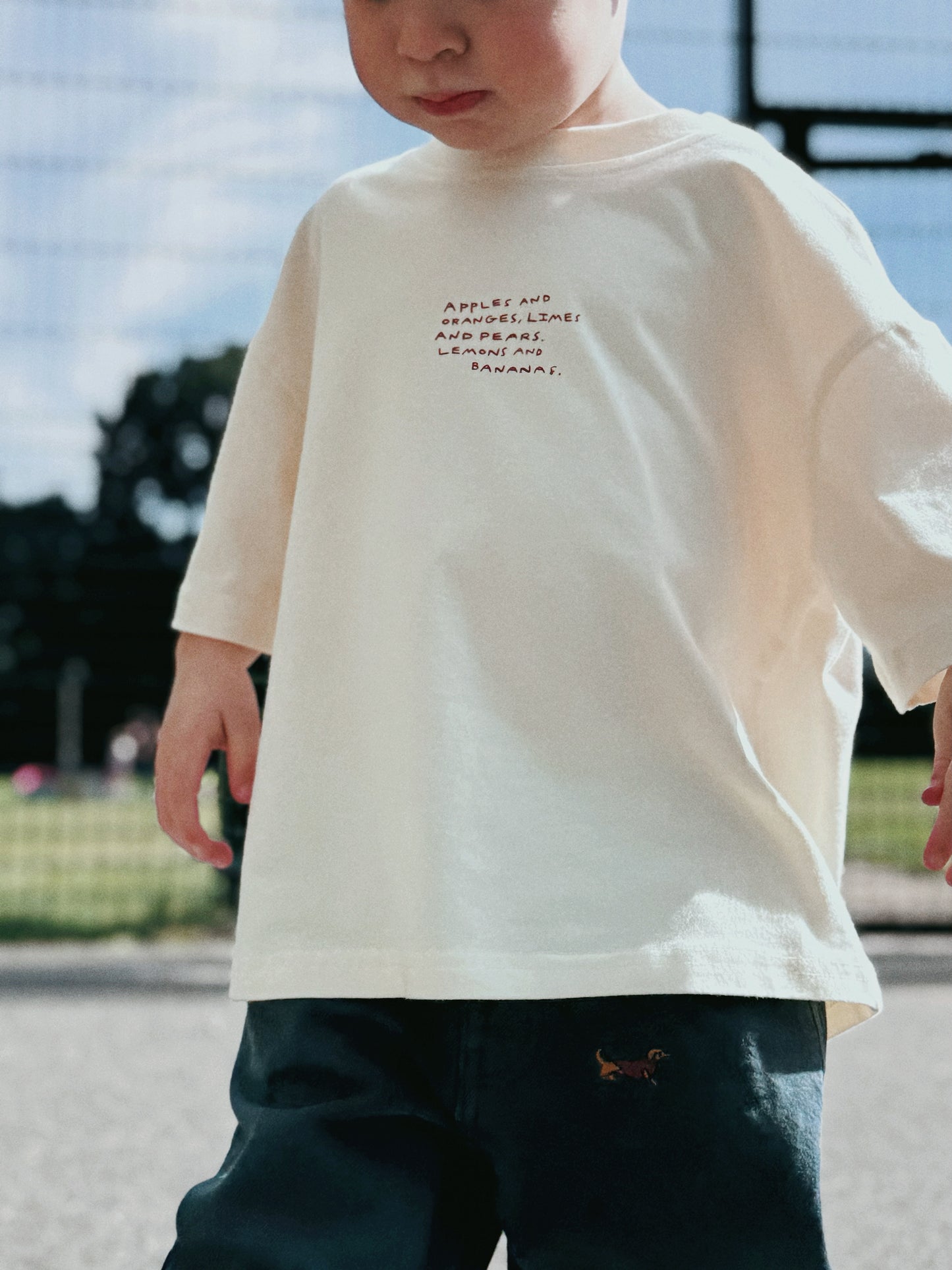 Ivory Oversized Children's Graphic T-shirt | Fruit Lover