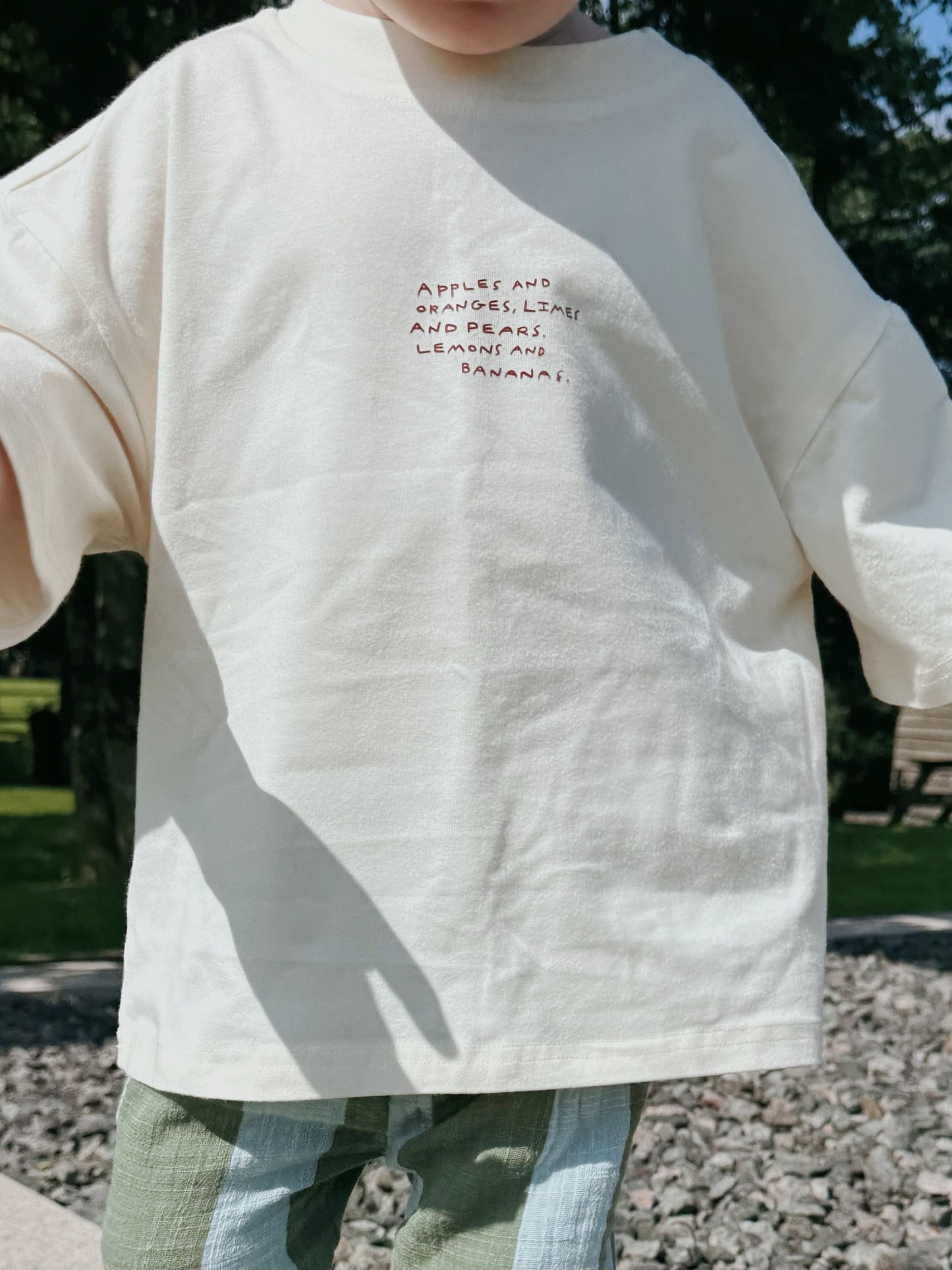 Ivory Oversized Children's Graphic T-shirt | Fruit Lover