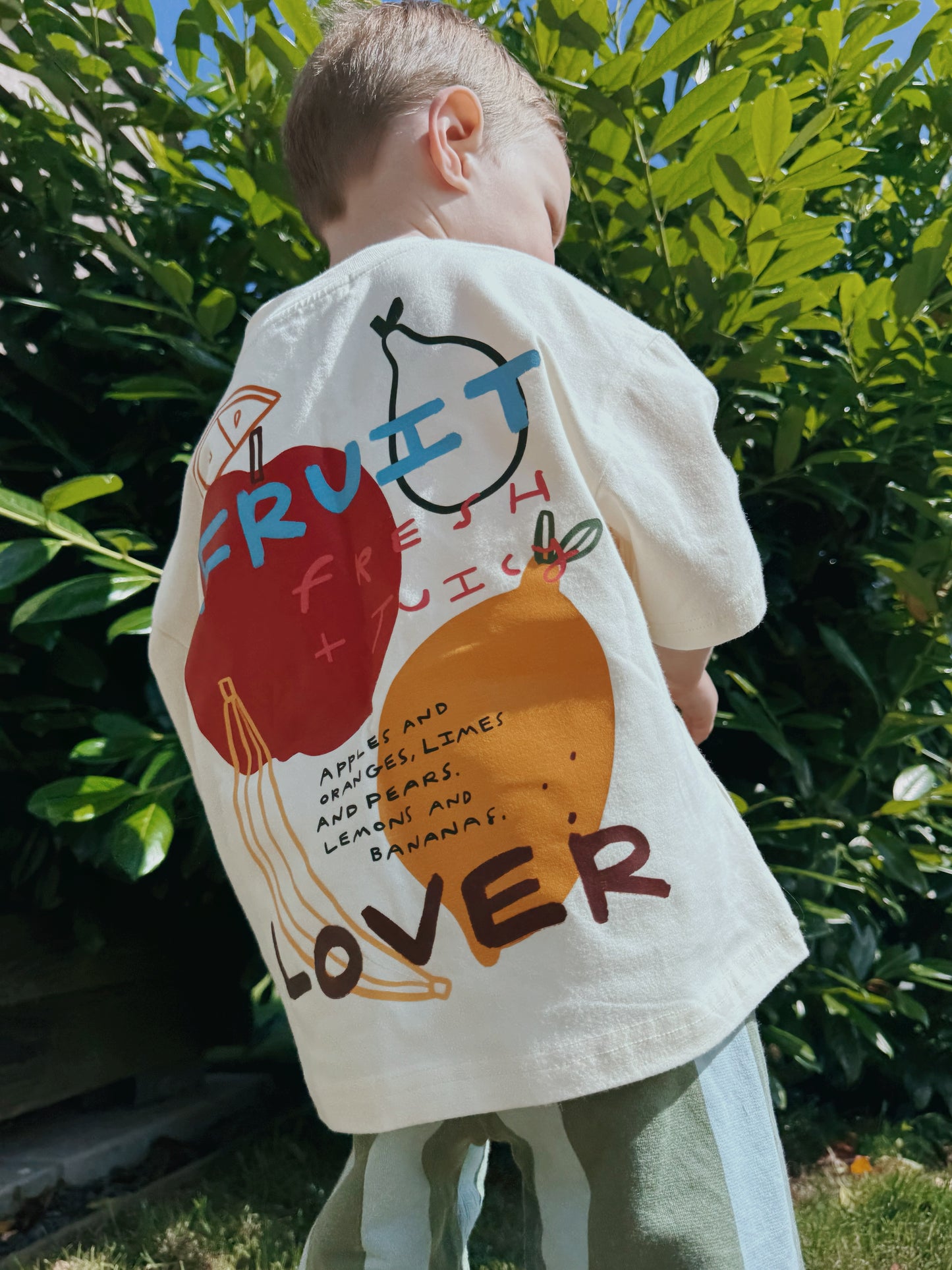 Ivory Oversized Children's Graphic T-shirt | Fruit Lover