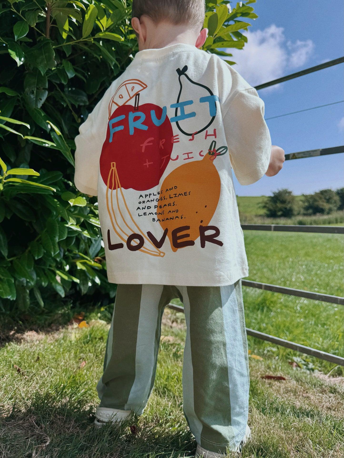 Ivory Oversized Children's Graphic T-shirt | Fruit Lover