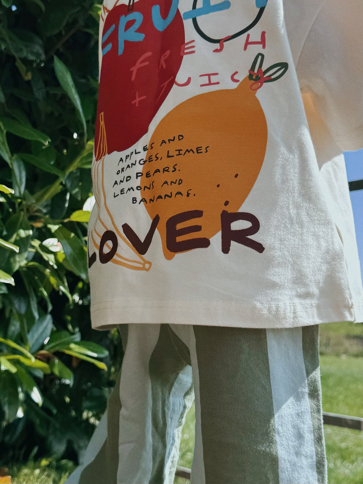 Ivory Oversized Children's Graphic T-shirt | Fruit Lover