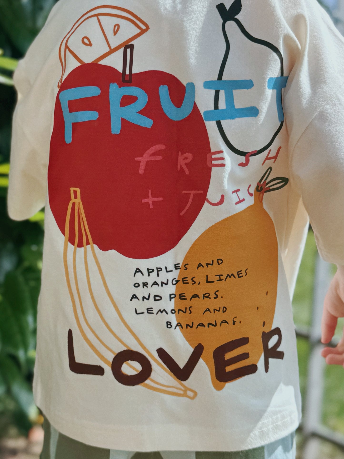 Ivory Oversized Children's Graphic T-shirt | Fruit Lover