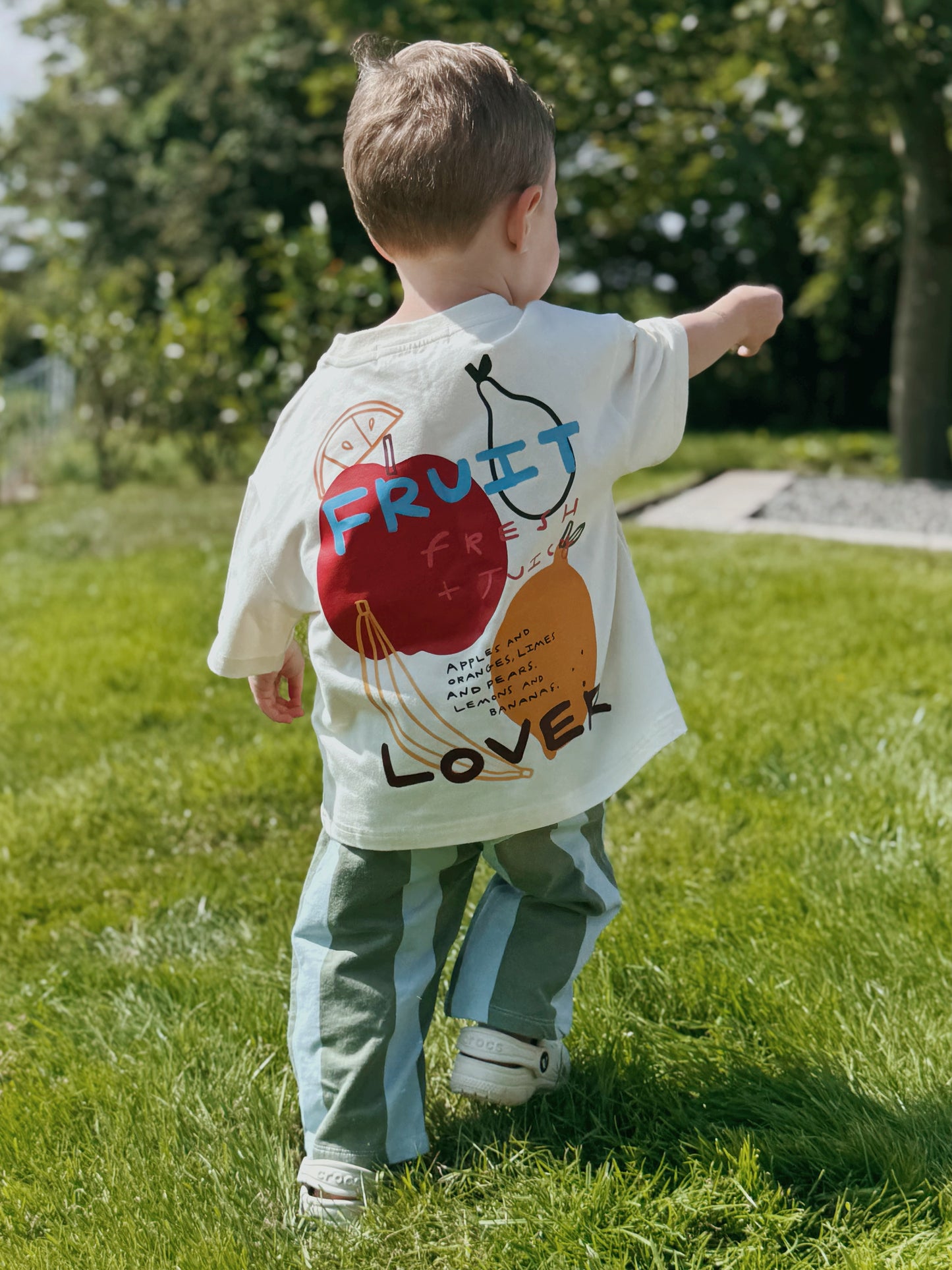 Ivory Oversized Children's Graphic T-shirt | Fruit Lover