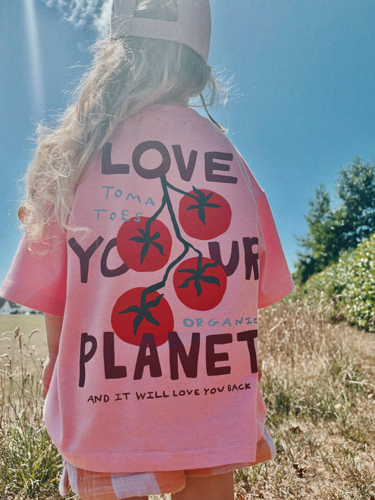 Pink Oversized Children's Graphic T-shirt | Love Your Planet