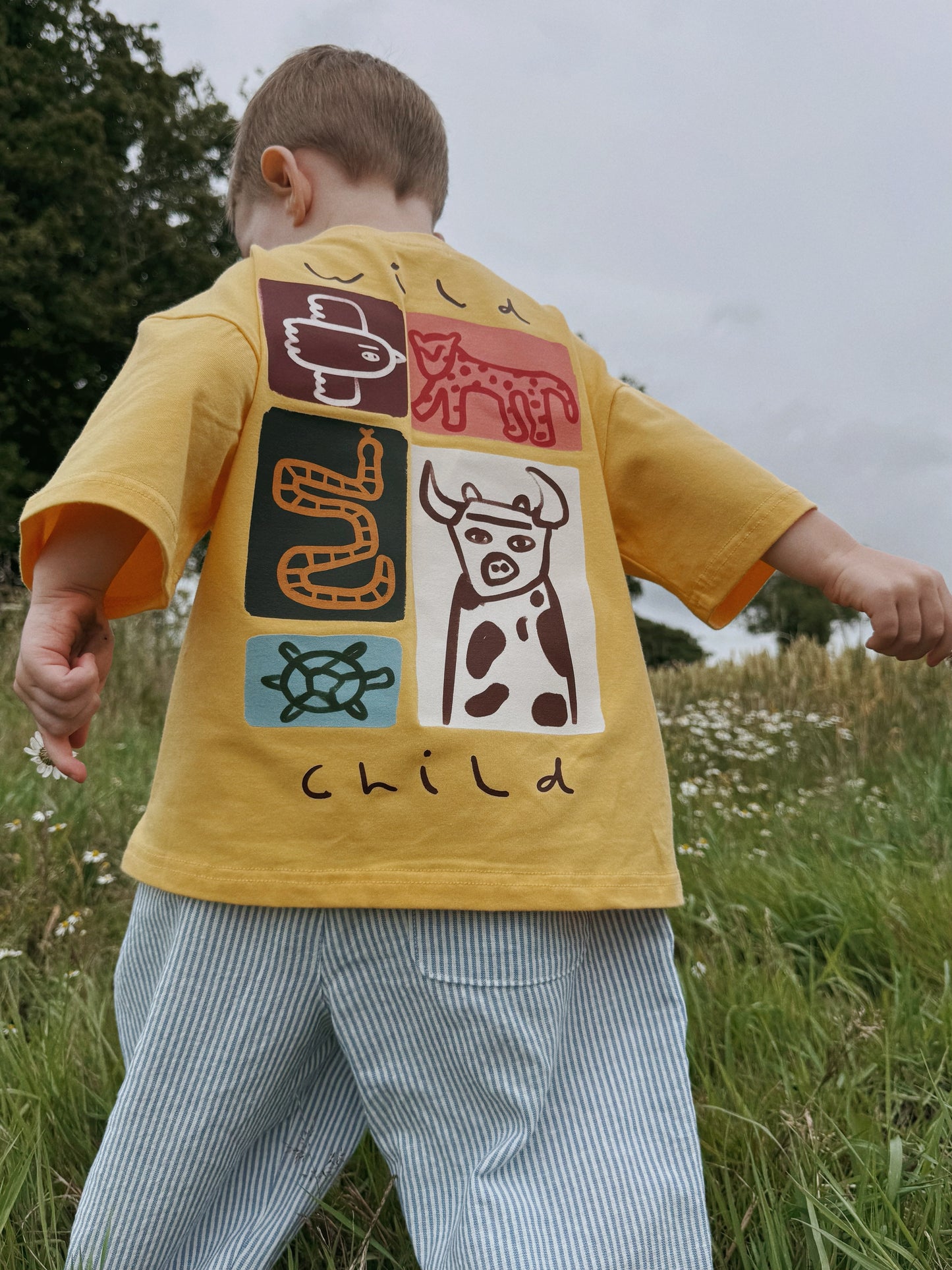 Yellow Oversized Children's Graphic T-shirt | Wild Child
