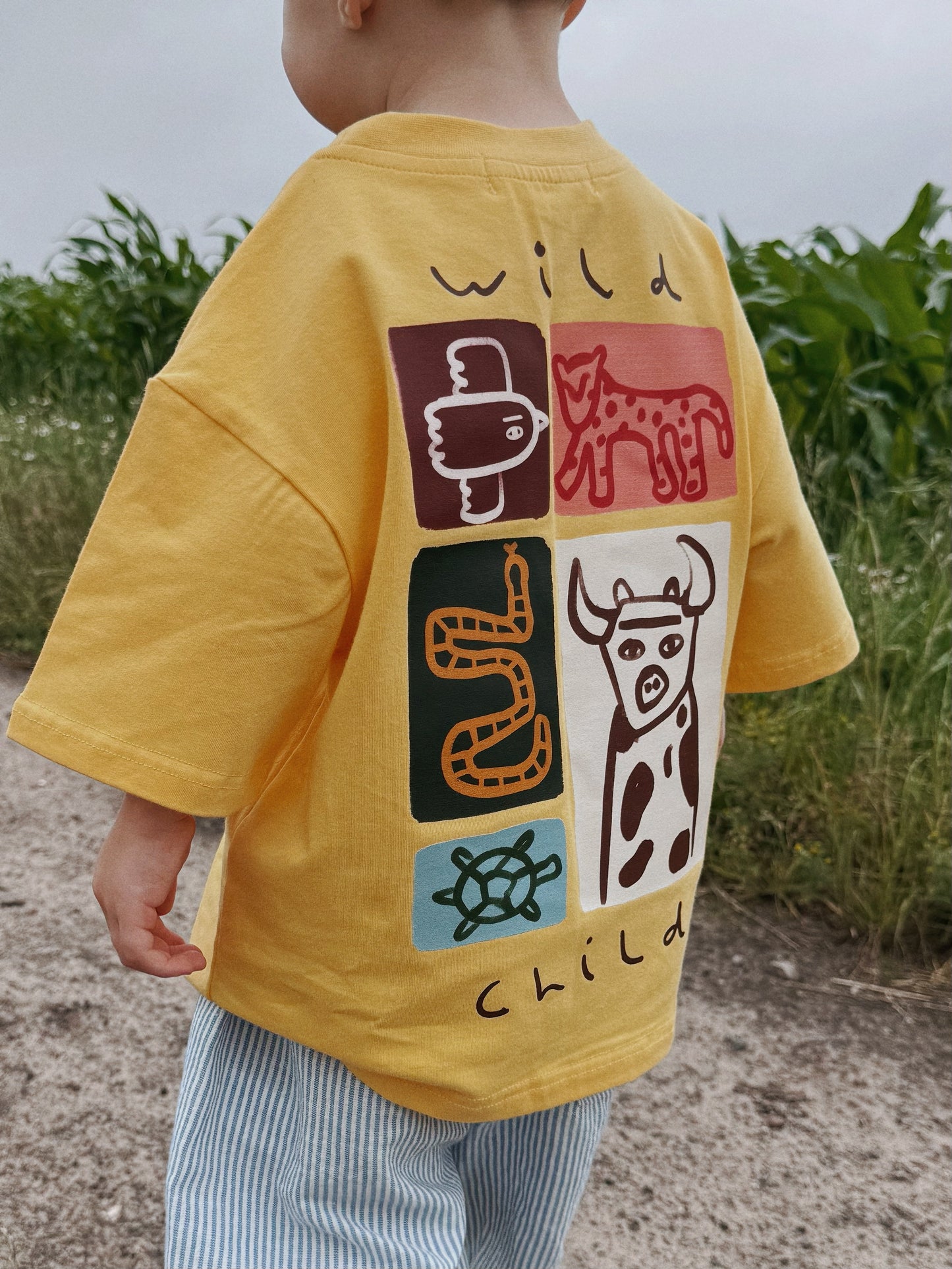 Yellow Oversized Children's Graphic T-shirt | Wild Child