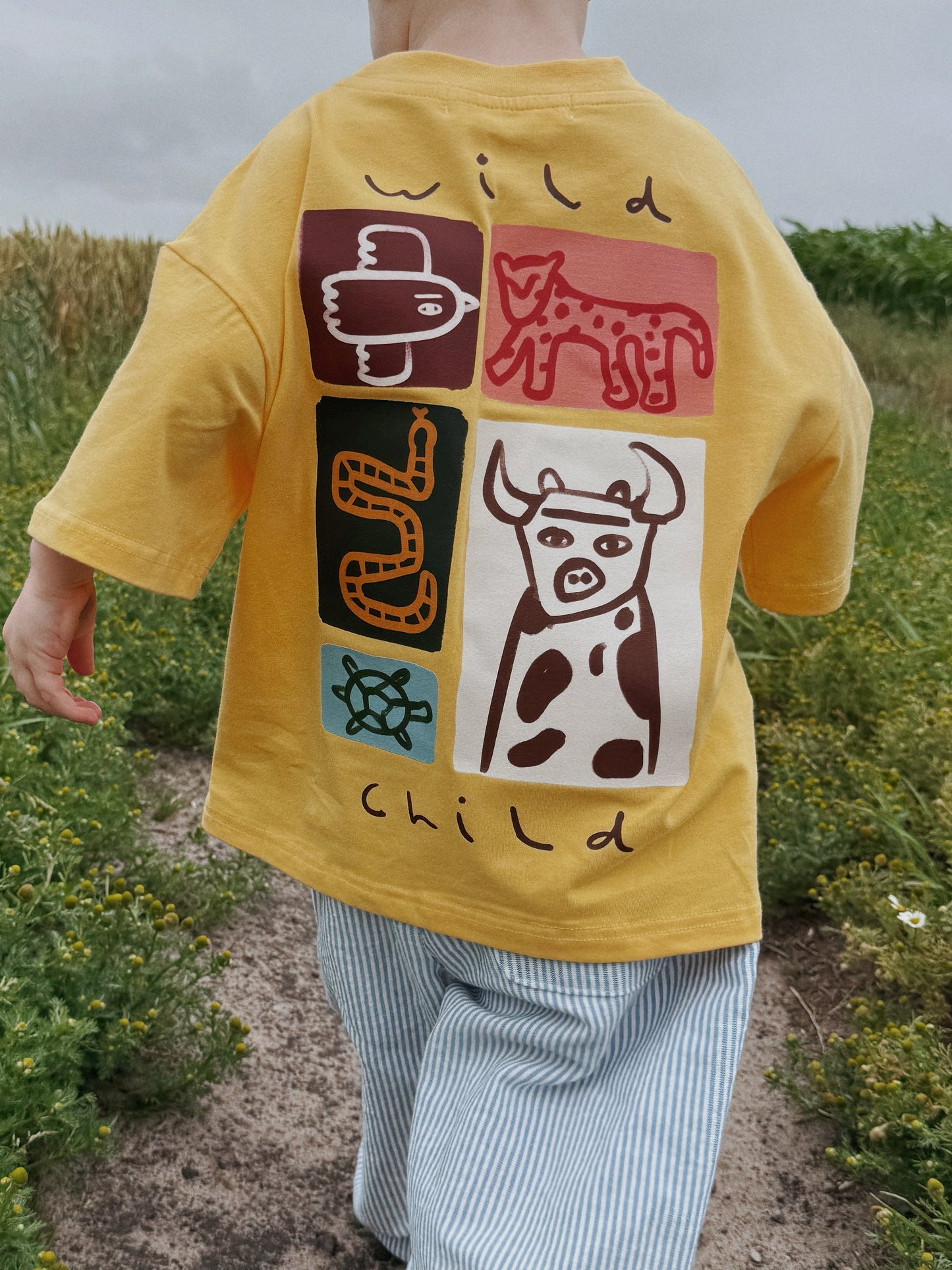 Yellow Oversized Children's Graphic T-shirt | Wild Child