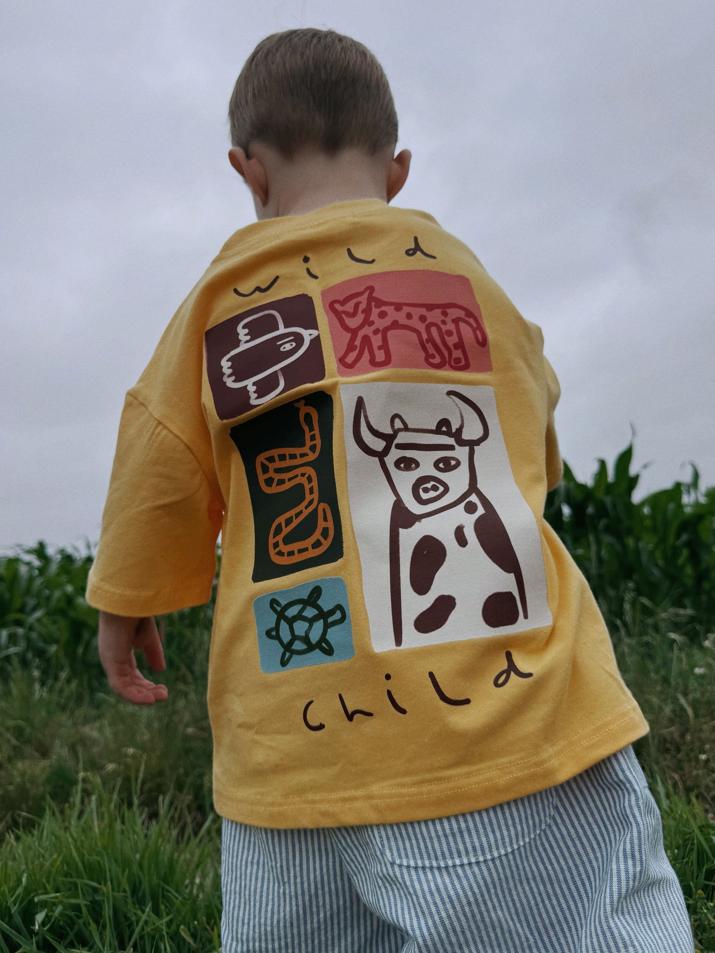 Yellow Oversized Children's Graphic T-shirt | Wild Child