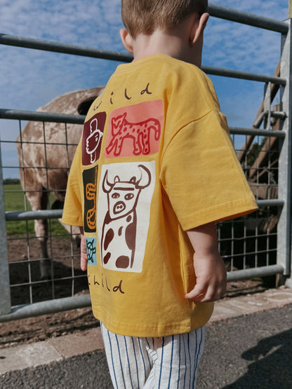 Yellow Oversized Children's Graphic T-shirt | Wild Child
